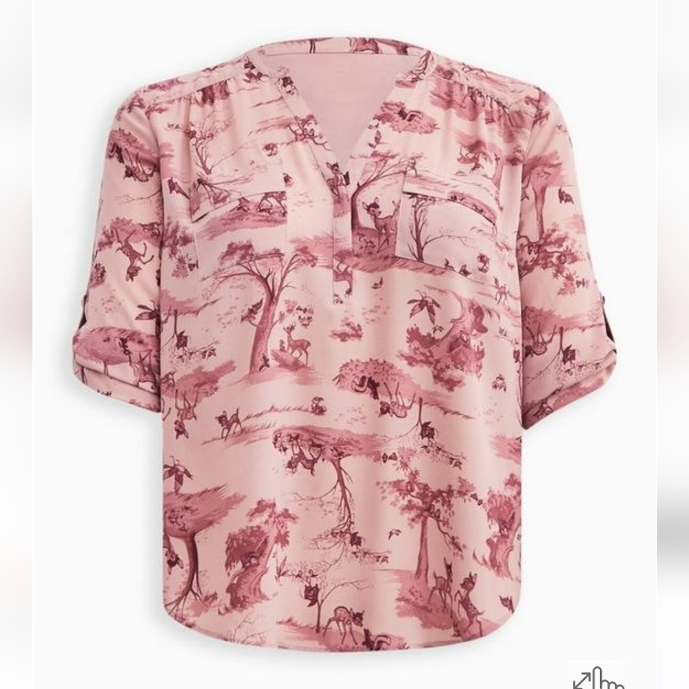 🆕️🐇🦌DISNEY BAMBI HARPER LIGHTWEIGHT GEORGETTE PULL OVER BLOUSE🦌🐇